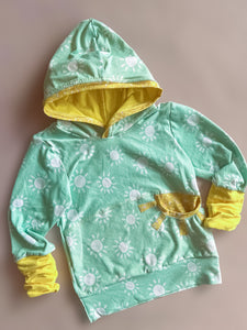 Minty Suns Colorblock Hoodie With Sun Pocket