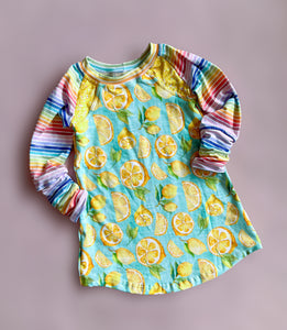 Lemons and Rainbows Colorblocked Raglan Tunic