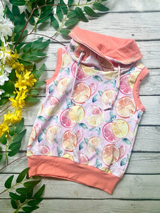 Pink Citrus Cowl Summer Tank and Retro Shorts