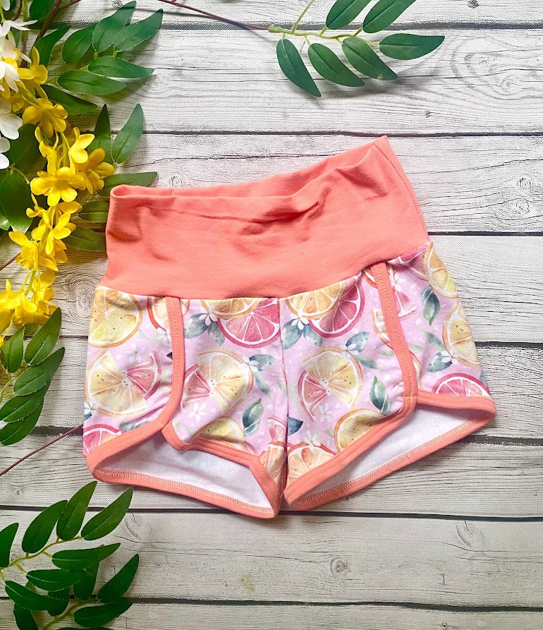 Pink Citrus Cowl Summer Tank and Retro Shorts
