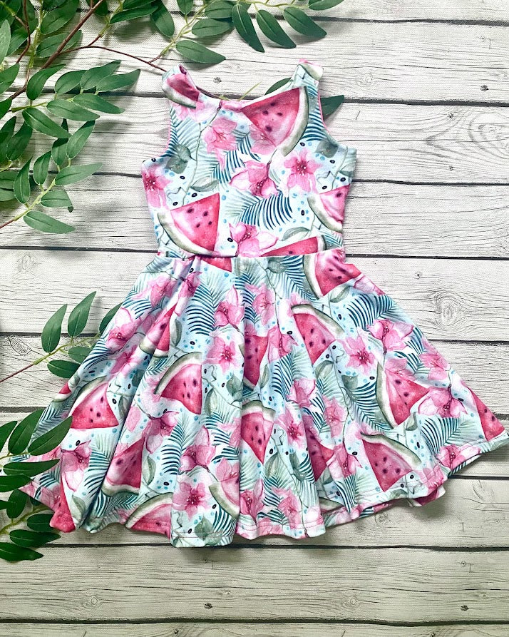 Watermelon Summer Twirl Dress